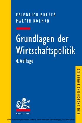 Breyer / Kolmar | Grundlagen der Wirtschaftspolitik | E-Book | sack.de