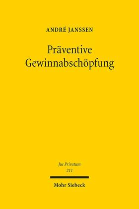 Janssen | Präventive Gewinnabschöpfung | E-Book | sack.de
