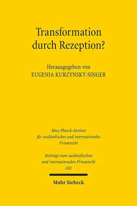 Kurzynsky-Singer |  Transformation durch Rezeption? | Buch |  Sack Fachmedien