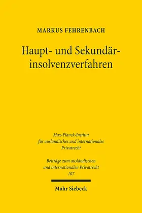 Fehrenbach |  Haupt- und Sekundärinsolvenzverfahren | Buch |  Sack Fachmedien