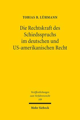 Lühmann |  Lühmann, T: Rechtskraft des Schiedsspruchs | Buch |  Sack Fachmedien