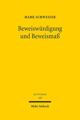Schweizer |  Beweiswürdigung und Beweismaß | Buch |  Sack Fachmedien