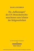 Petzhold |  Die "Auffassungen" des UN-Menschenrechtsausschusses zum Schutze der Religionsfreiheit | eBook | Sack Fachmedien