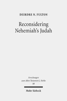 Fulton |  Reconsidering Nehemiah's Judah | eBook | Sack Fachmedien