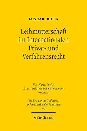 Duden | Leihmutterschaft im Internationalen Privat- und Verfahrensrecht | E-Book | sack.de