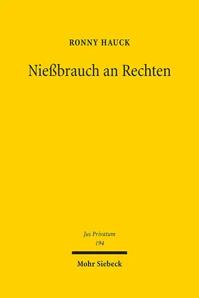 Hauck | Nießbrauch an Rechten | E-Book | www.sack.de