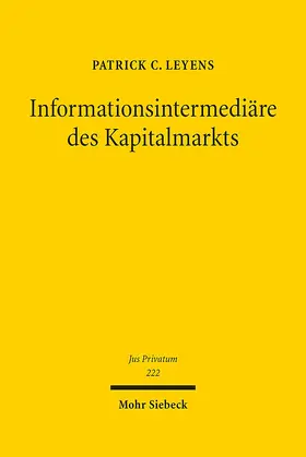 Leyens |  Leyens, P: Informationsintermediäre des Kapitalmarkts | Buch |  Sack Fachmedien