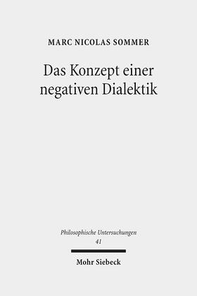 Sommer | Das Konzept einer negativen Dialektik | E-Book | sack.de
