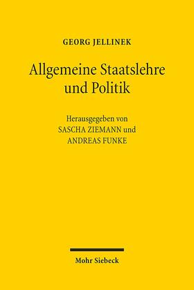 Jellinek / Ziemann / Funke |  Allgemeine Staatslehre und Politik | Buch |  Sack Fachmedien