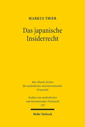 Thier |  Das japanische Insiderrecht | eBook | Sack Fachmedien