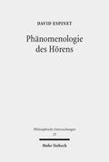 Espinet |  Phänomenologie des Hörens | eBook | Sack Fachmedien