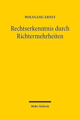 Ernst | Rechtserkenntnis durch Richtermehrheiten | E-Book | sack.de