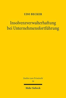 Becker | Insolvenzverwalterhaftung bei Unternehmensfortführung | E-Book | sack.de