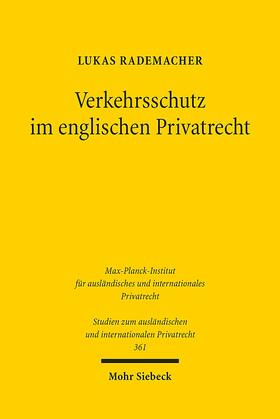 Rademacher |  Verkehrsschutz im englischen Privatrecht | Buch |  Sack Fachmedien