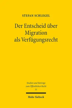 Schlegel |  Der Entscheid über Migration als Verfügungsrecht | Buch |  Sack Fachmedien