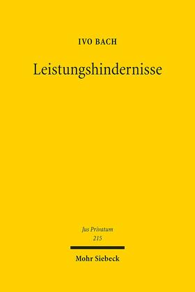 Bach | Leistungshindernisse | Buch | 978-3-16-154873-4 | sack.de