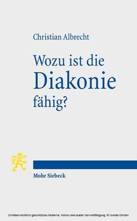 Albrecht | Wozu ist die Diakonie fähig? | E-Book | sack.de
