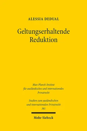 Dedual |  Geltungserhaltende Reduktion | eBook | Sack Fachmedien