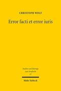 Wolf |  Error facti et error iuris | Buch |  Sack Fachmedien