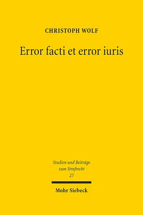 Wolf | Error facti et error iuris | E-Book | sack.de