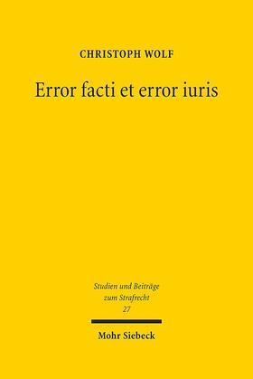 Wolf | Error facti et error iuris | E-Book | sack.de