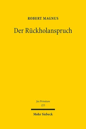 Magnus |  Der Rückholanspruch | Buch |  Sack Fachmedien