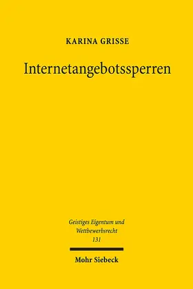 Grisse |  Internetangebotssperren | Buch |  Sack Fachmedien