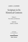Sanders / Evans |  Scripture in Its Historical Contexts | Buch |  Sack Fachmedien