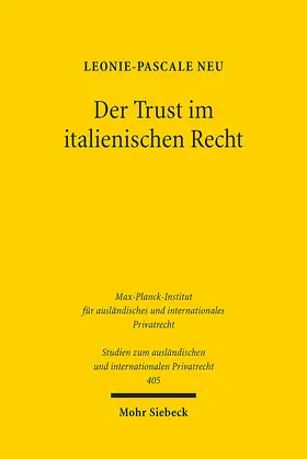 Neu |  Der Trust im italienischen Recht | eBook | Sack Fachmedien