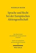 Mayer |  Sprache und Recht bei der Europäischen Aktiengesellschaft | eBook | Sack Fachmedien