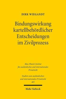 Wiegandt | Wiegandt, D: Bindungswirkung kartellbehördlicher Entscheidun | Buch | 978-3-16-155918-1 | sack.de