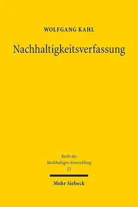 Kahl |  Nachhaltigkeitsverfassung | Buch |  Sack Fachmedien