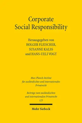 Fleischer / Kalss / Vogt |  Corporate Social Responsibility | Buch |  Sack Fachmedien