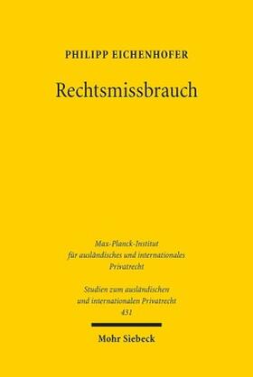 Eichenhofer | Eichenhofer, P: Rechtsmissbrauch | Buch | sack.de
