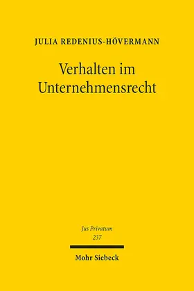Redenius-Hövermann |  Verhalten im Unternehmensrecht | Buch |  Sack Fachmedien