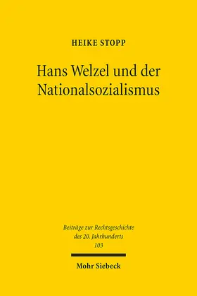 Stopp |  Hans Welzel und der Nationalsozialismus | eBook | Sack Fachmedien