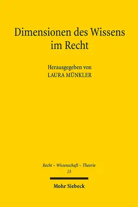 Münkler |  Dimensionen des Wissens im Recht | Buch |  Sack Fachmedien