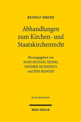Smend / Heinig / Munsonius |  Abhandlungen zum Kirchen- und Staatskirchenrecht | eBook | Sack Fachmedien