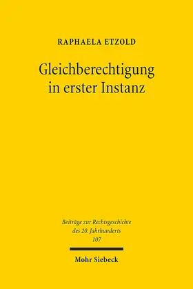 Etzold |  Gleichberechtigung in erster Instanz | Buch |  Sack Fachmedien
