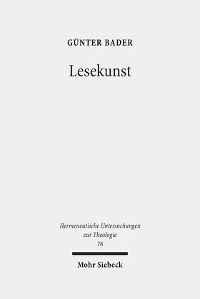 Bader |  Lesekunst | eBook | Sack Fachmedien