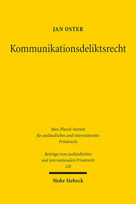 Oster |  Kommunikationsdeliktsrecht | eBook | Sack Fachmedien