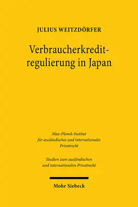 Weitzdörfer |  Verbraucherkreditregulierung in Japan | eBook | Sack Fachmedien