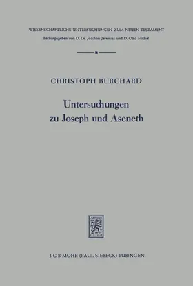 Burchard |  Untersuchungen zu Joseph und Aseneth | eBook | Sack Fachmedien