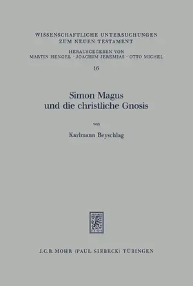 Beyschlag |  Simon Magus und die christliche Gnosis | eBook | Sack Fachmedien