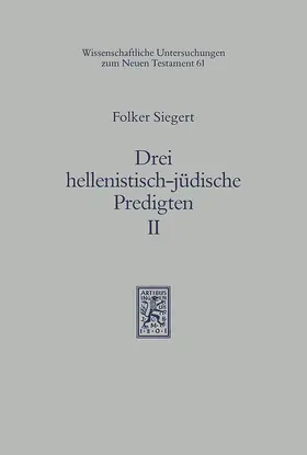  Drei hellenistisch-jüdische Predigten II | eBook | Sack Fachmedien