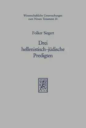  Drei hellenistisch-jüdische Predigten I | eBook | Sack Fachmedien