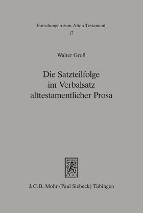 Gross | Die Satzteilfolge im Verbalsatz alttestamentlicher Prosa | E-Book | sack.de