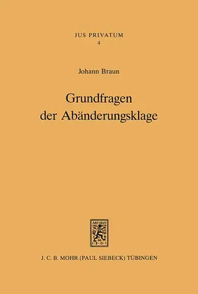 Braun |  Grundfragen der Abänderungsklage | eBook | Sack Fachmedien