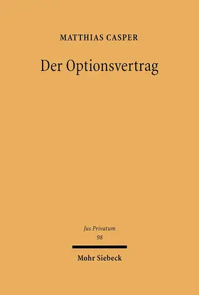 Casper |  Der Optionsvertrag | eBook | Sack Fachmedien