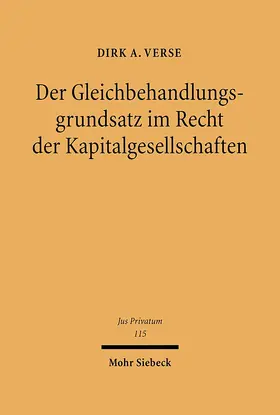 Verse |  Der Gleichbehandlungsgrundsatz im Recht der Kapitalgesellschaften | eBook | Sack Fachmedien